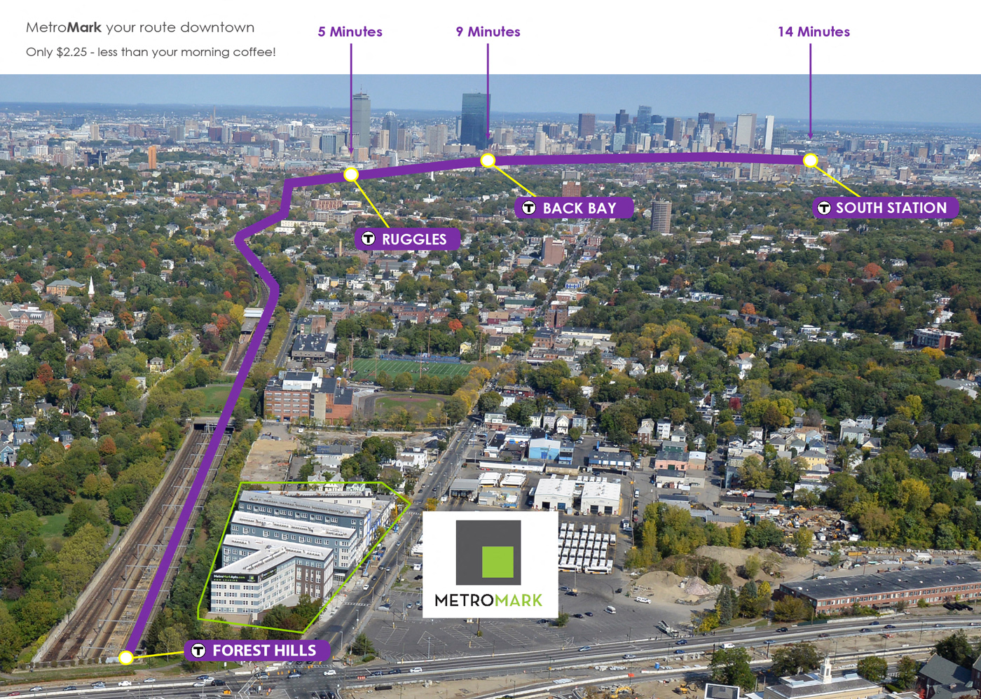 MetroMark Commuter Rail Map for Apartments in Jamaica Plain